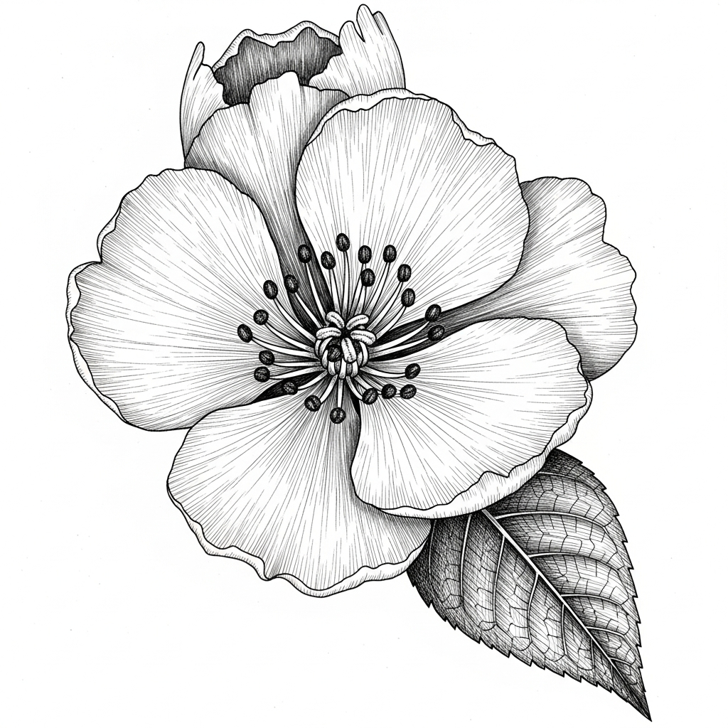 Ботаническая иллюстрация тушью